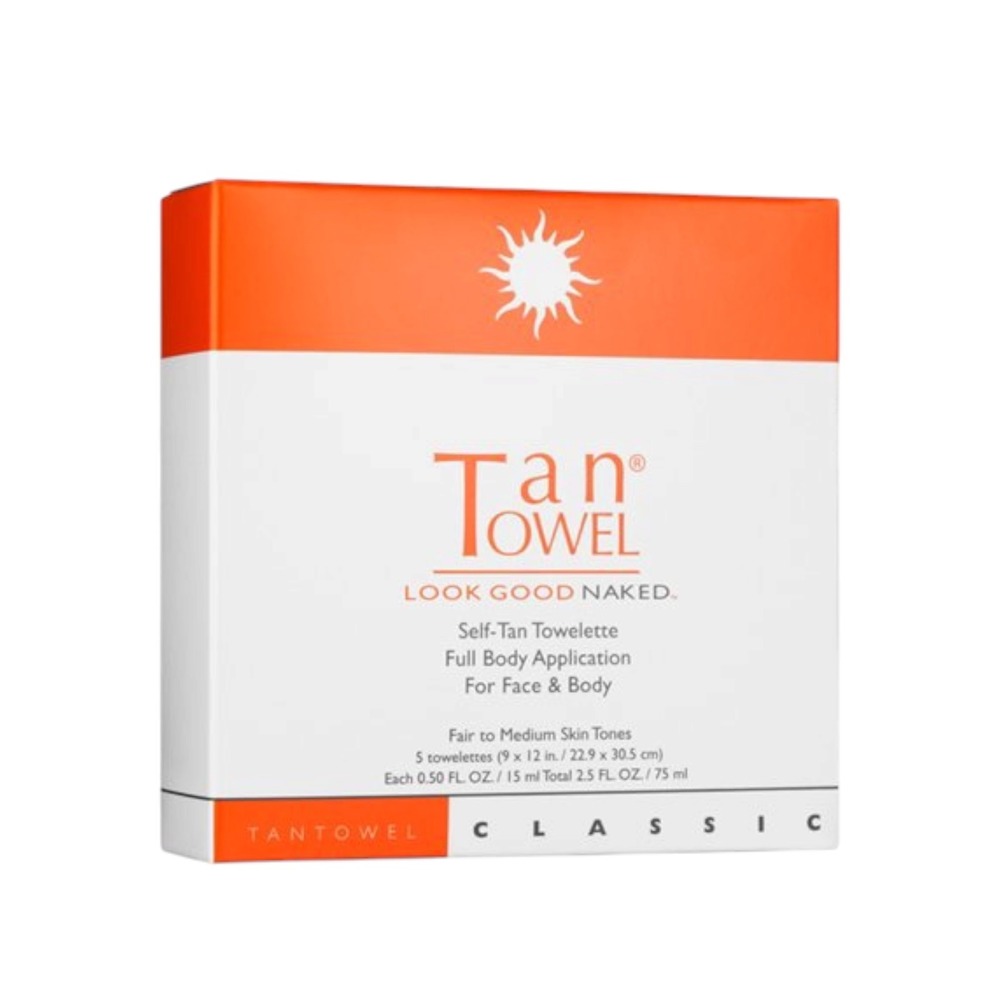 TanTowel Plus Self-Tan Towelettes 5 Count Medium to Dark Skin Tones